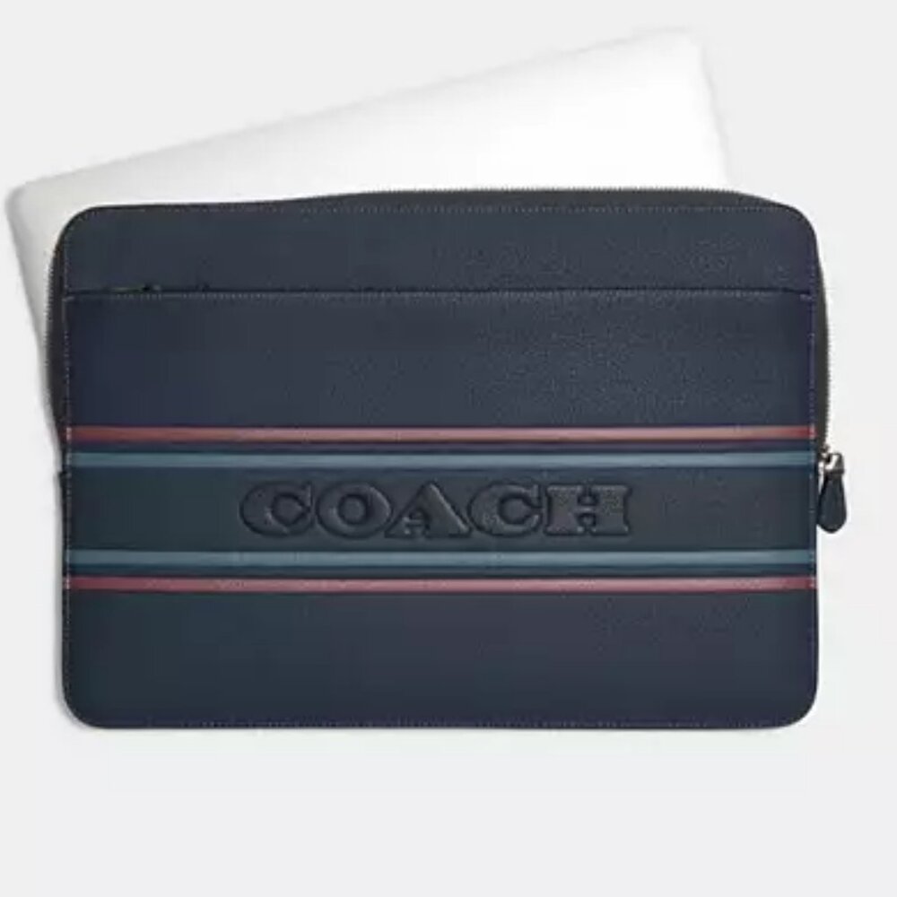 Coach Laptop Case With Coach Stripe - Picture 3 of 7